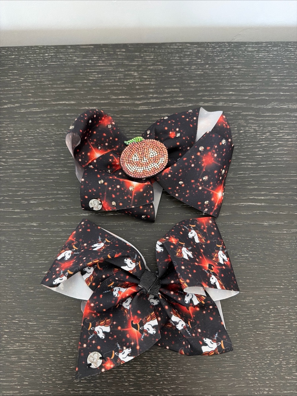 JoJo Siwa Black Halloween Pumpkin & Ghost Bow Set of 2